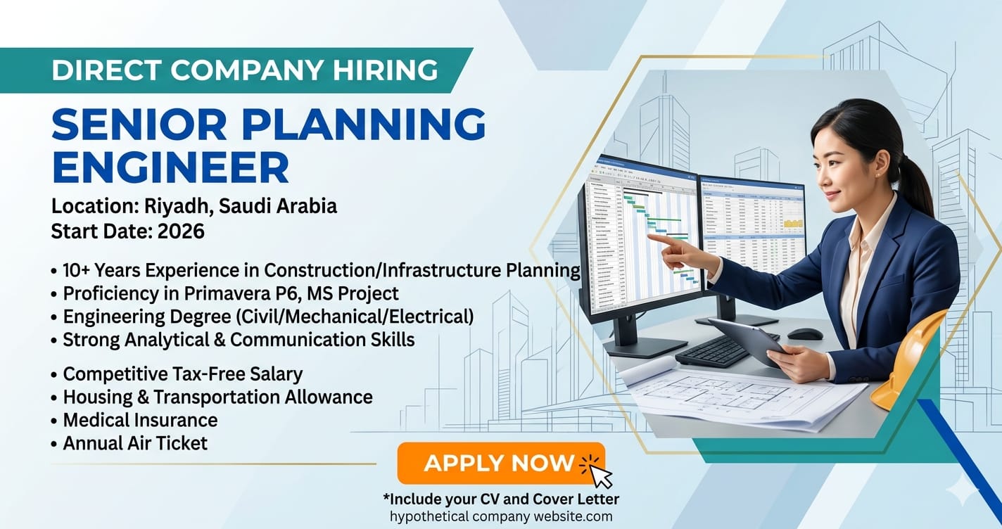 Senior Planning Engineer Job in Riyadh Saudi