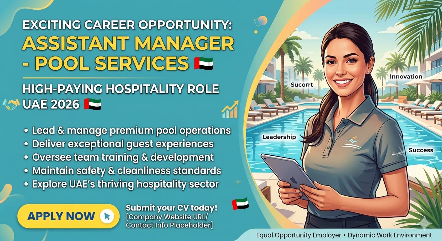 Exciting Assistant Manager Pool Services Job UAE 2026 – High-Paying Hospitality Role