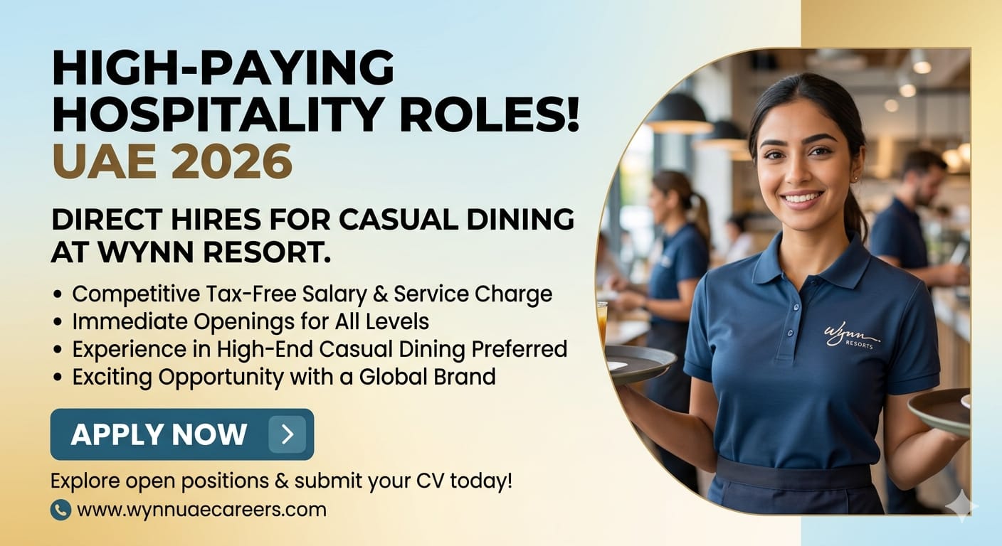Director Casual Dining Job UAE 2026 – High-Paying Hospitality Role at Wynn Resort