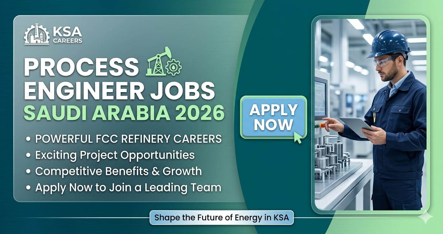 Urgent Hiring Process Engineer Jobs Saudi Arabia 2026 | Powerful FCC Refinery Careers