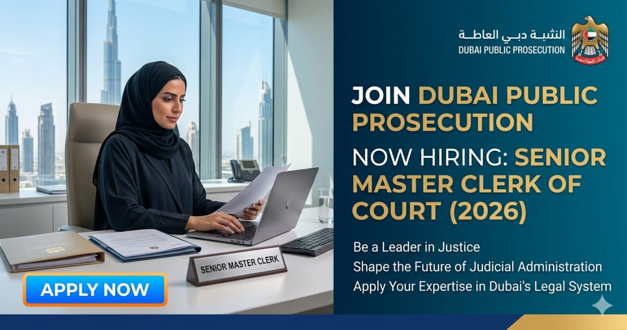 Senior Master Clerk of Court Dubai UAE 2026 | Dubai Public Prosecution Careers