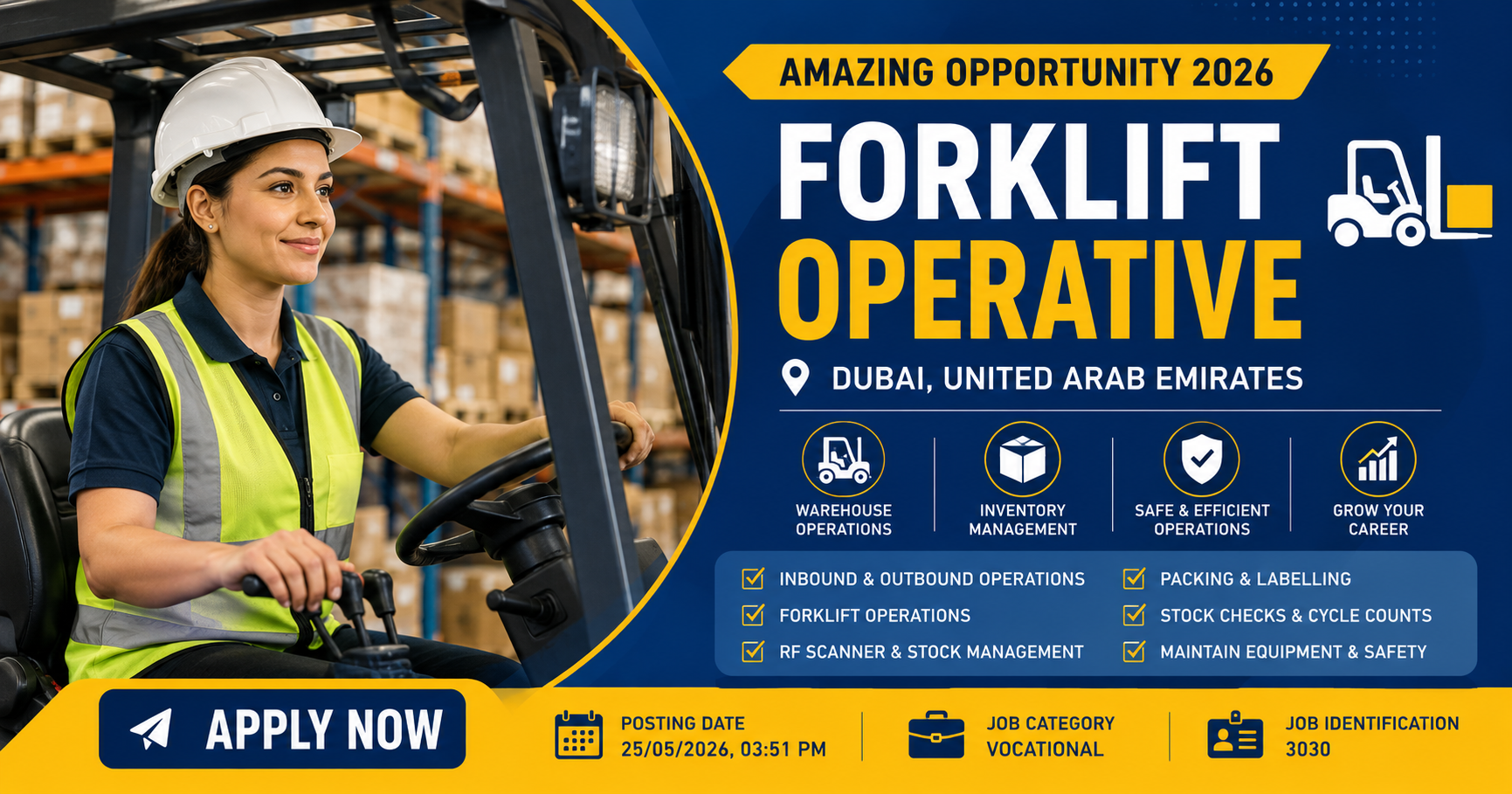 Forklift Operative Dubai UAE 2026 | Powerful Warehouse Careers