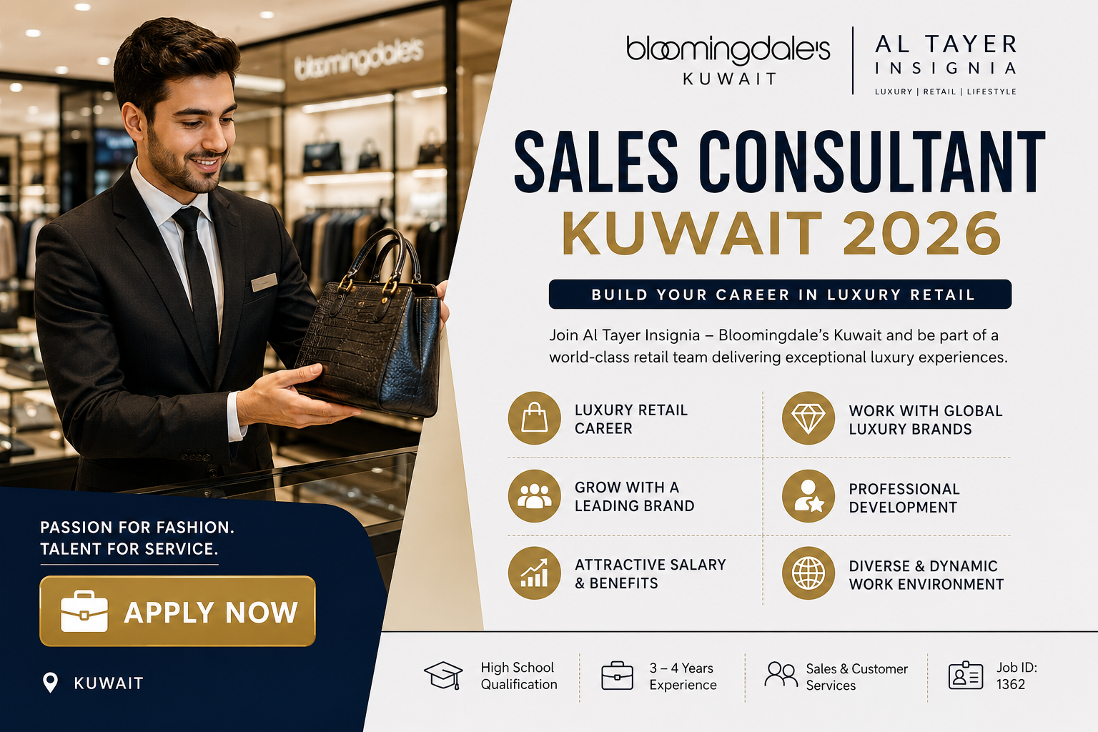 Sales Consultant Kuwait 2026 | Luxury Retail Jobs at Bloomingdale’s Kuwait