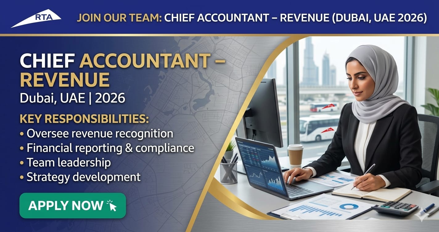 Amazing Chief Accountant Revenue Dubai UAE 2026 | RTA Finance Careers