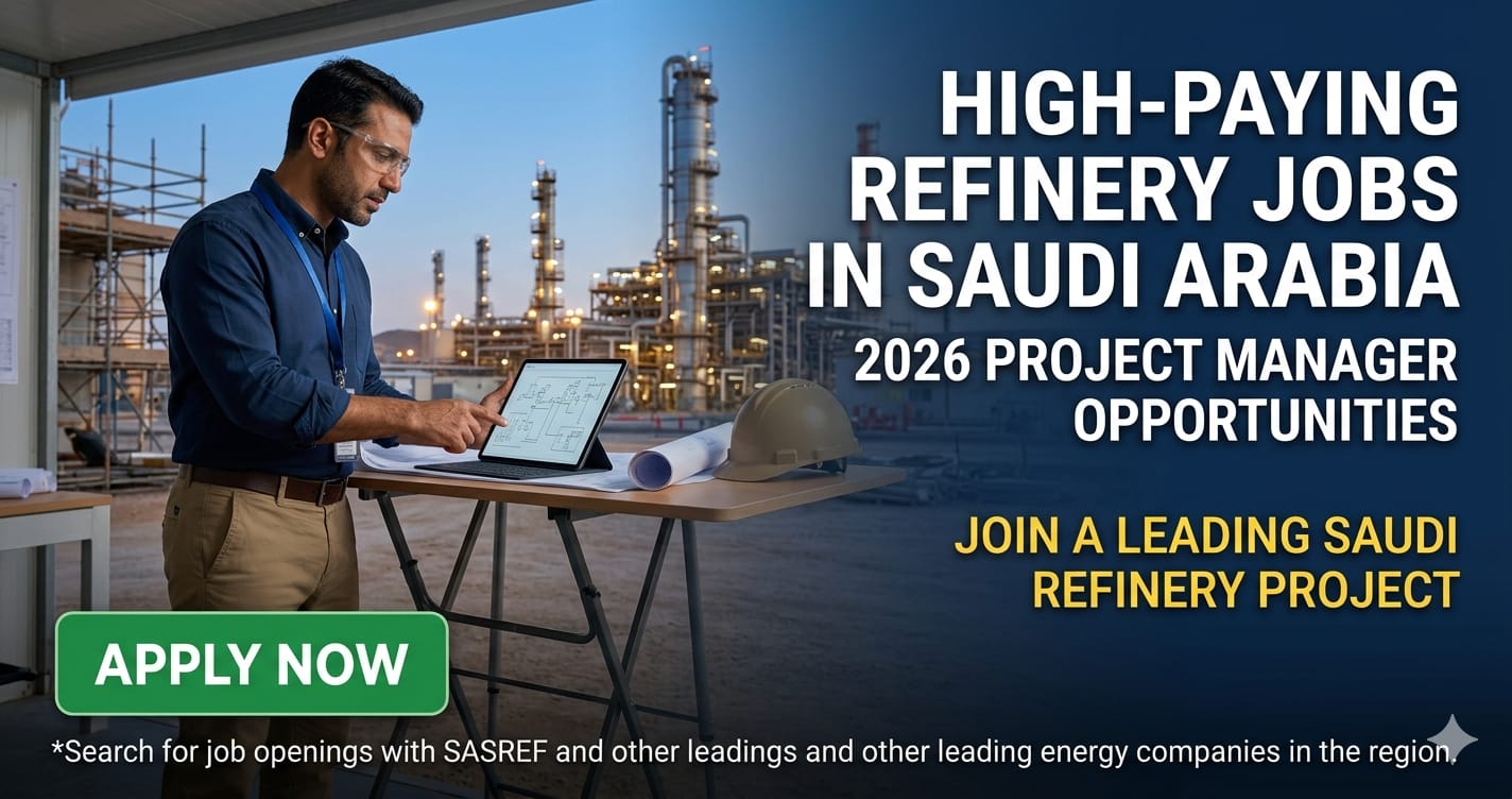 Outstanding Project Manager Refinery Project Saudi Arabia 2026 | High-Paying SASREF Jobs
