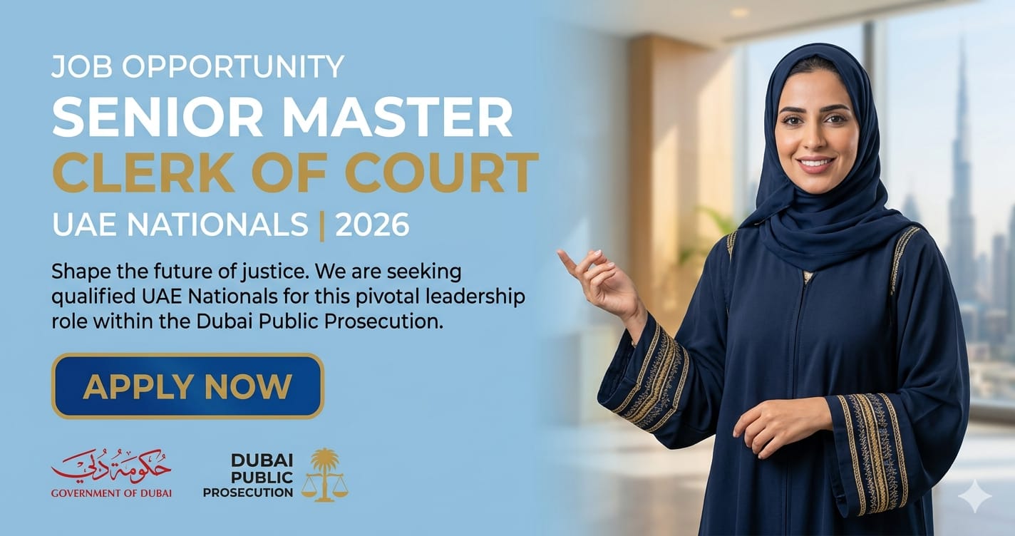 Senior Master Clerk of Court UAE Nationals 2026 | Dubai Public Prosecution Careers