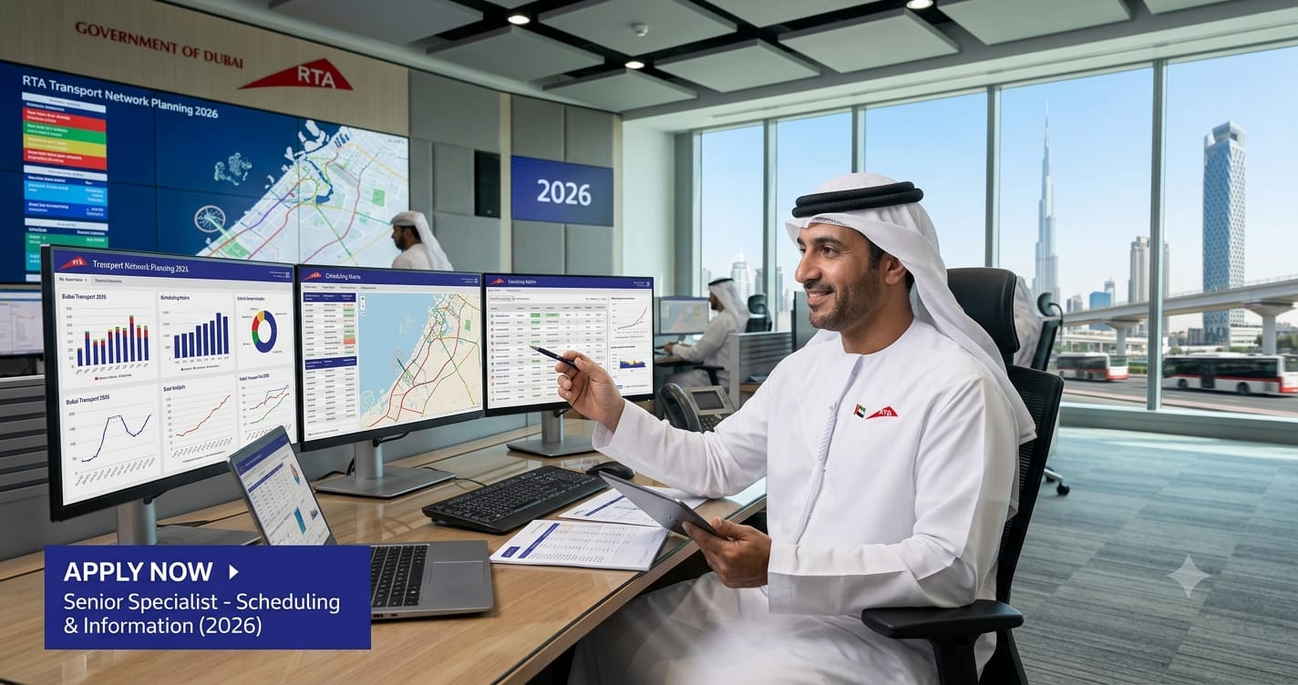 Senior Specialist Scheduling & Transportation Information RTA 2026 | UAE Government Transport Planning Career Opportunity