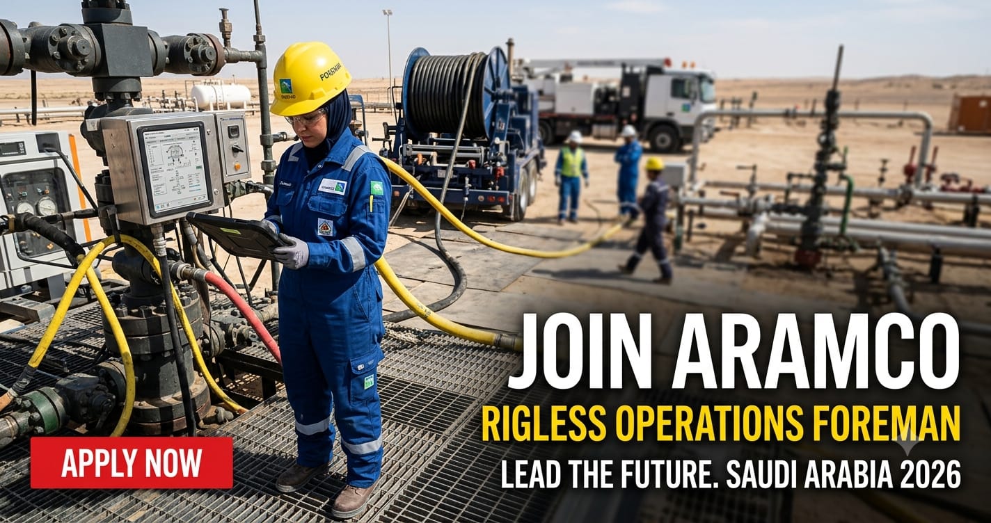 Rigless Operations Foreman Aramco 2026 | Saudi Arabia Oil & Gas Career