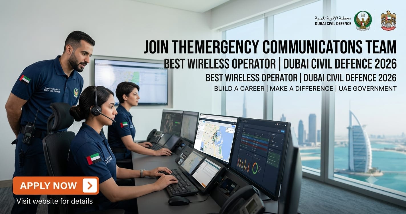 Outstanding Wireless Operator Dubai Civil Defense 2026 | UAE Government Emergency Communications Career