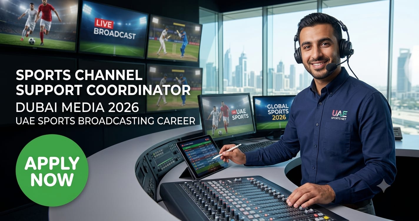 Outstanding Sports Channels Support Coordinator Dubai Media 2026 | UAE Sports Broadcasting Career