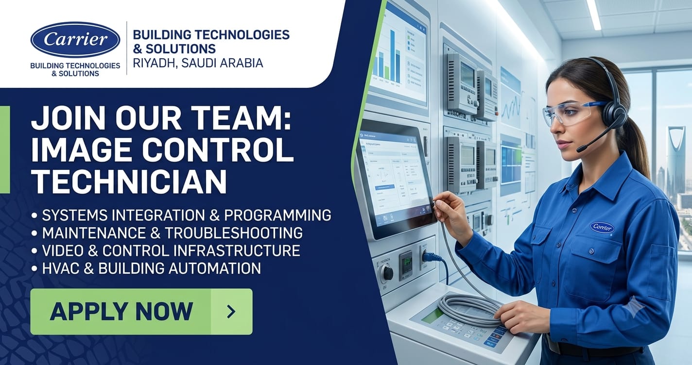 Breaking Control Technician Careers in Jeddah 2026 | Carrier Corporation Jobs