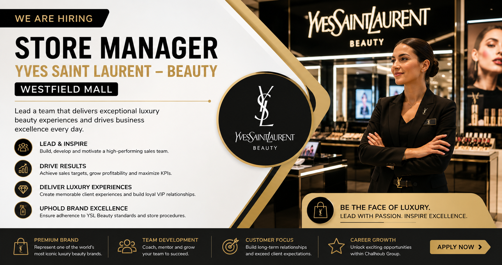 Store Manager – Yves Saint Laurent – Beauty – Westfield Mall