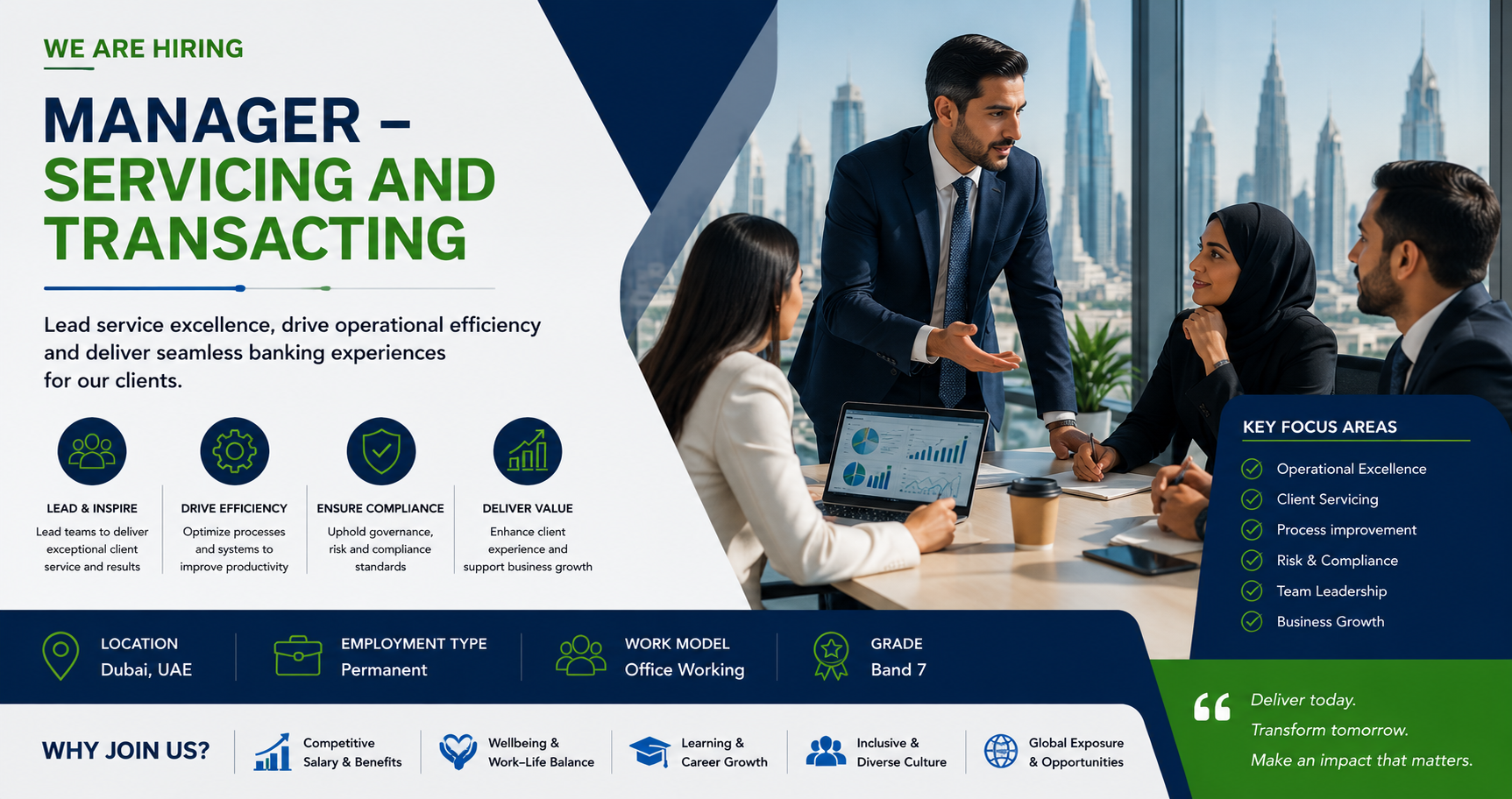 Manager – Servicing and Transacting