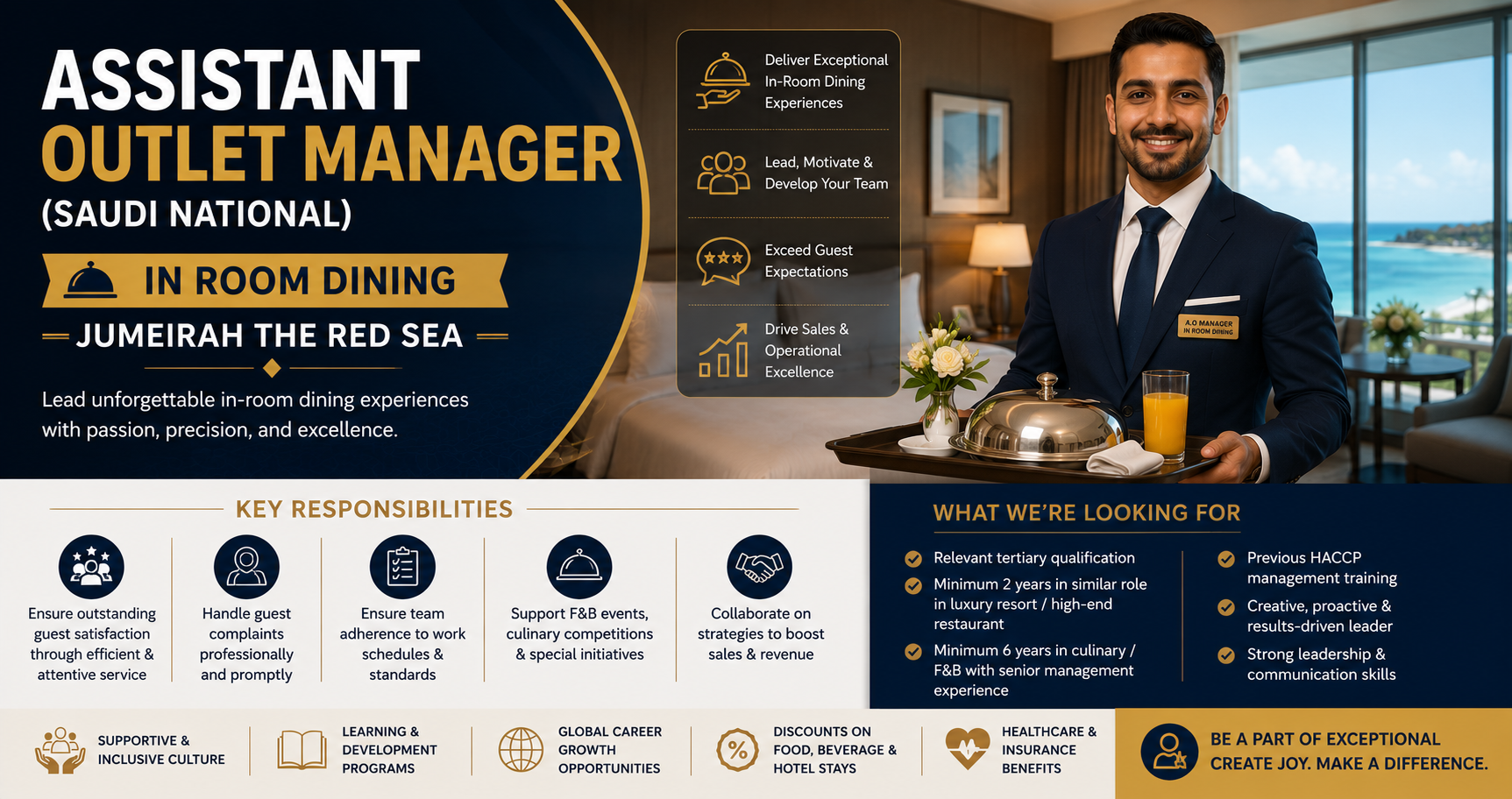 Assistant Outlet Manager (Saudi National) – In Room Dining – Jumeirah The Red Sea