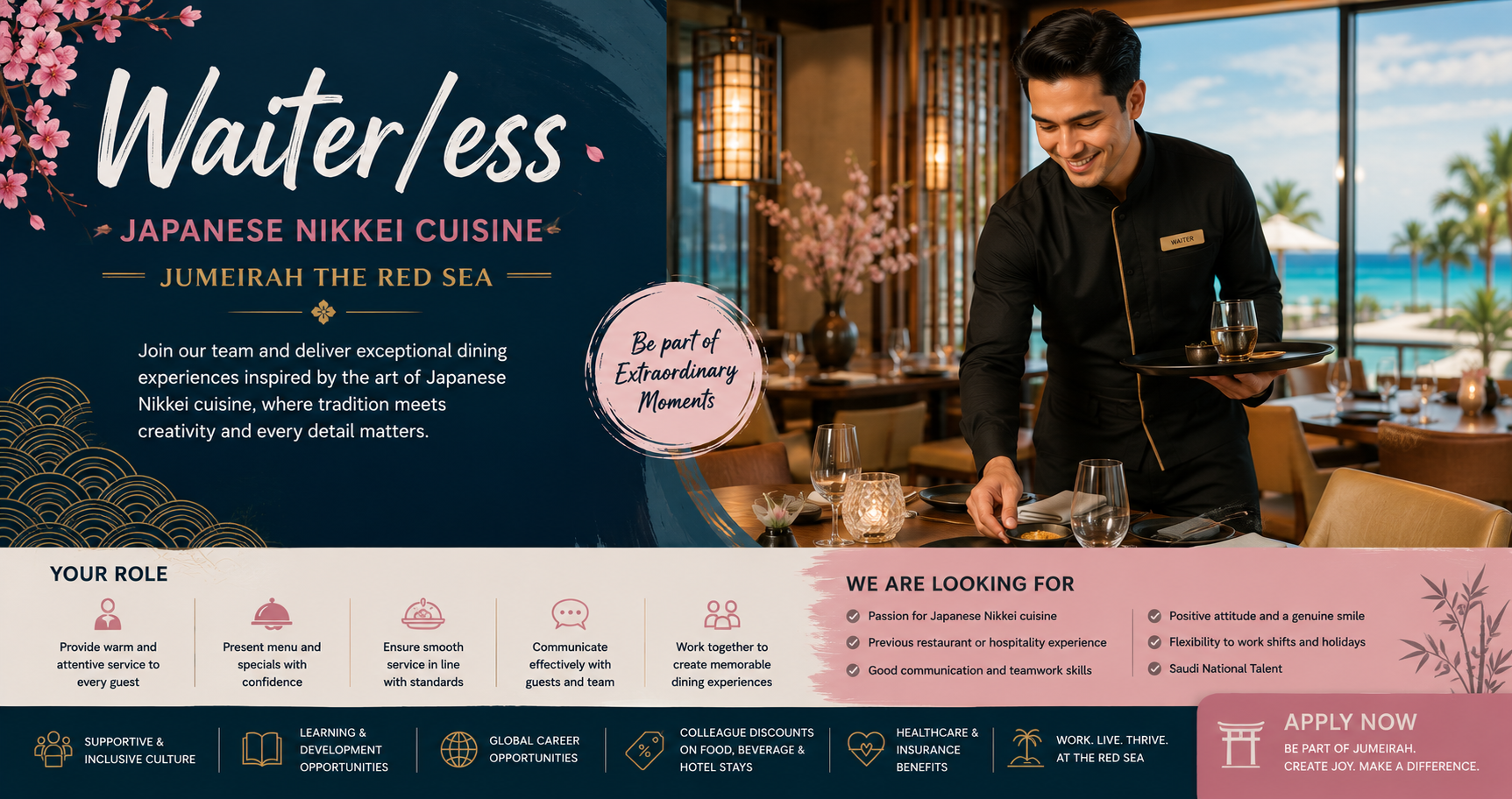 Waiter/ess – Japanese Nikkei Cuisine | Jumeirah The Red Sea