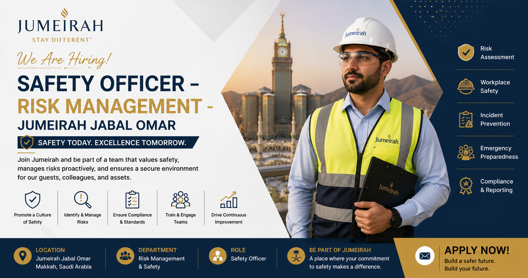 Safety Officer – Risk Management – Jumeirah Jabal Omar