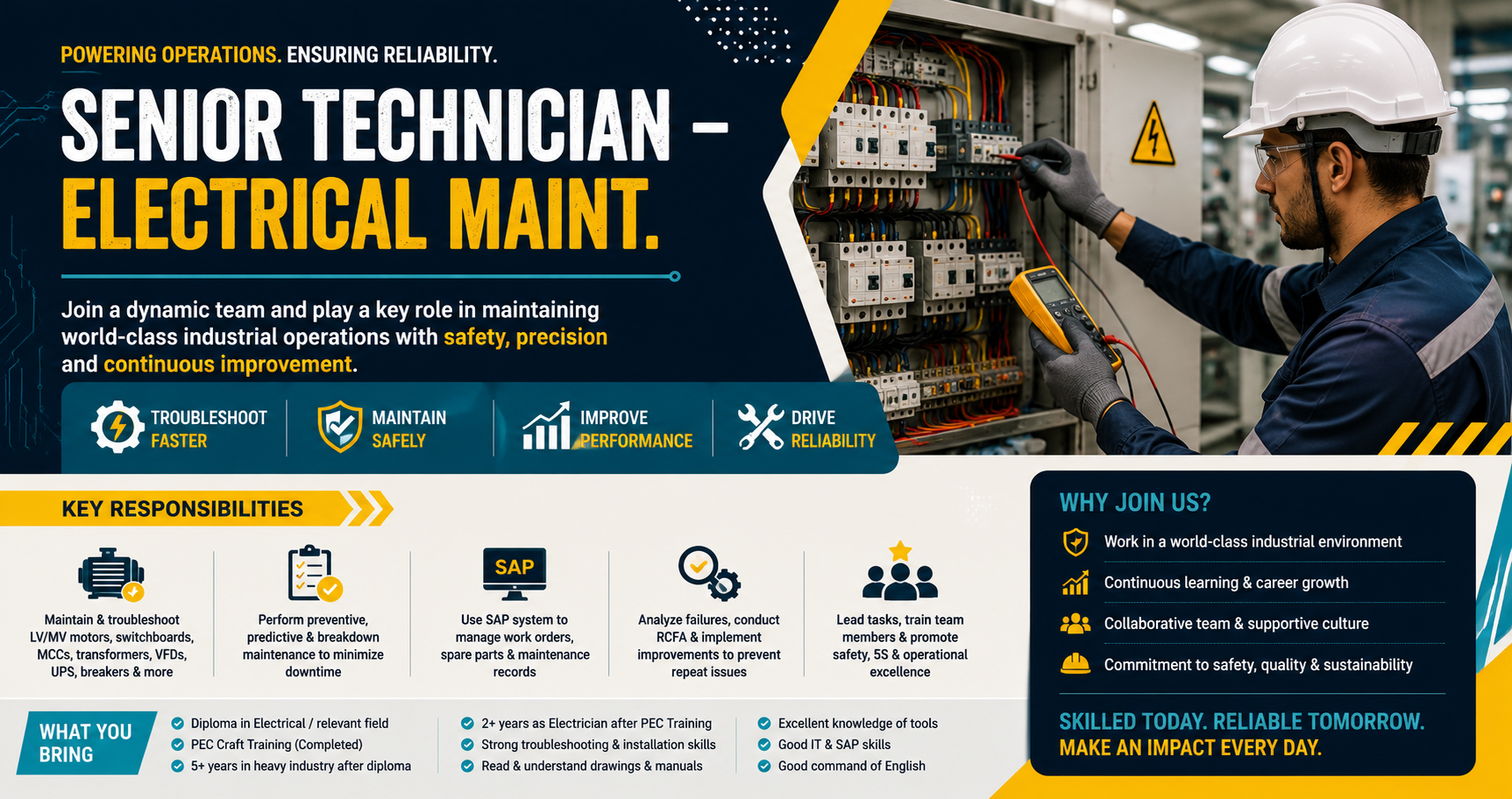 Senior Technician – Electrical Maint.
