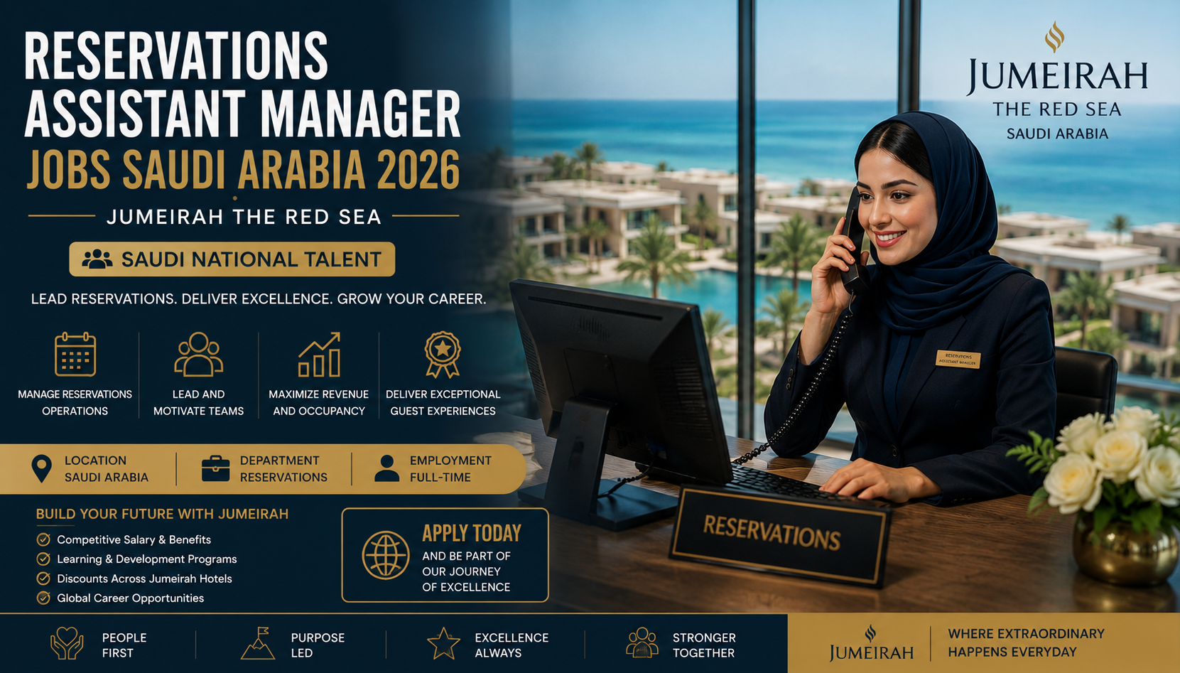 Reservations Assistant Manager (Saudi National Talent) – Jumeirah The Red Sea