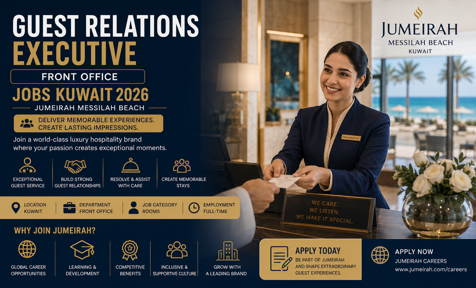 Guest Relations Executive – Front Office – Jumeirah Messilah Beach